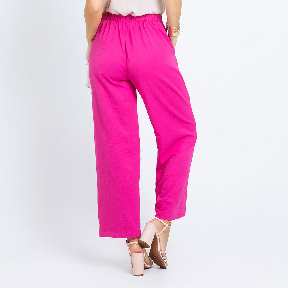 PANTALÓN WIDE LEG PARA MUJER CON PRENSES SOLFERINO