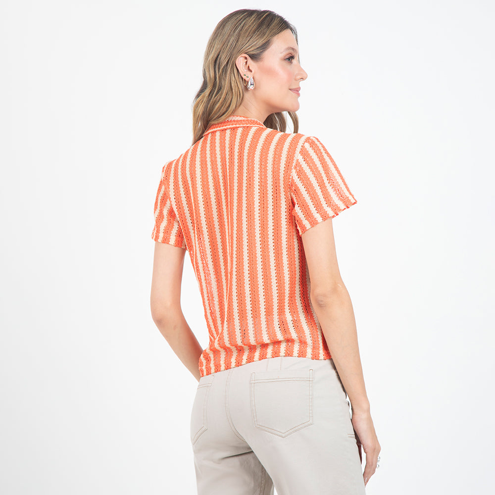 CAMISA TEJIDA CORAL CUELLO SPORT