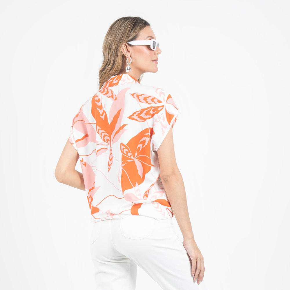 BLUSA ESTAMPADA HOMBRO RODADO IVORY