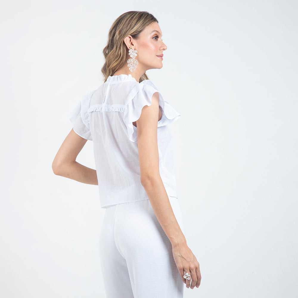 BLUSA BLANCA CON BOLEROS