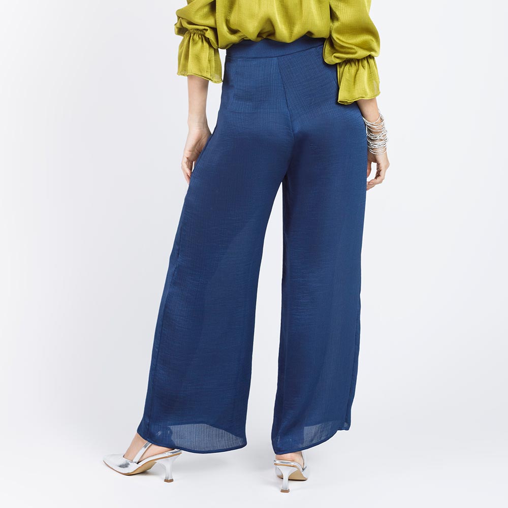 PANTALÓN CELEBRACIÓN SILUETA WIDE LEG AZUL OSCURO