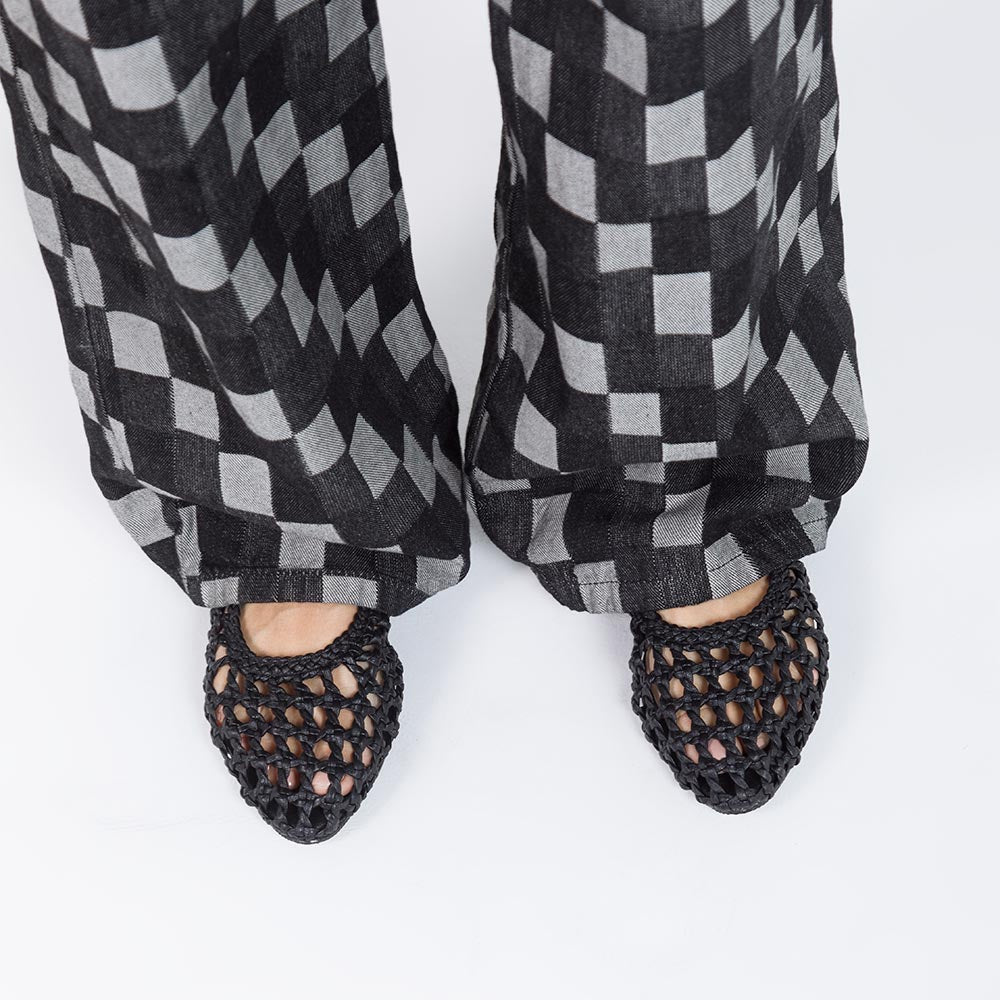 JEAN PALAZZO EFECTO PATCHWORK NEGRO