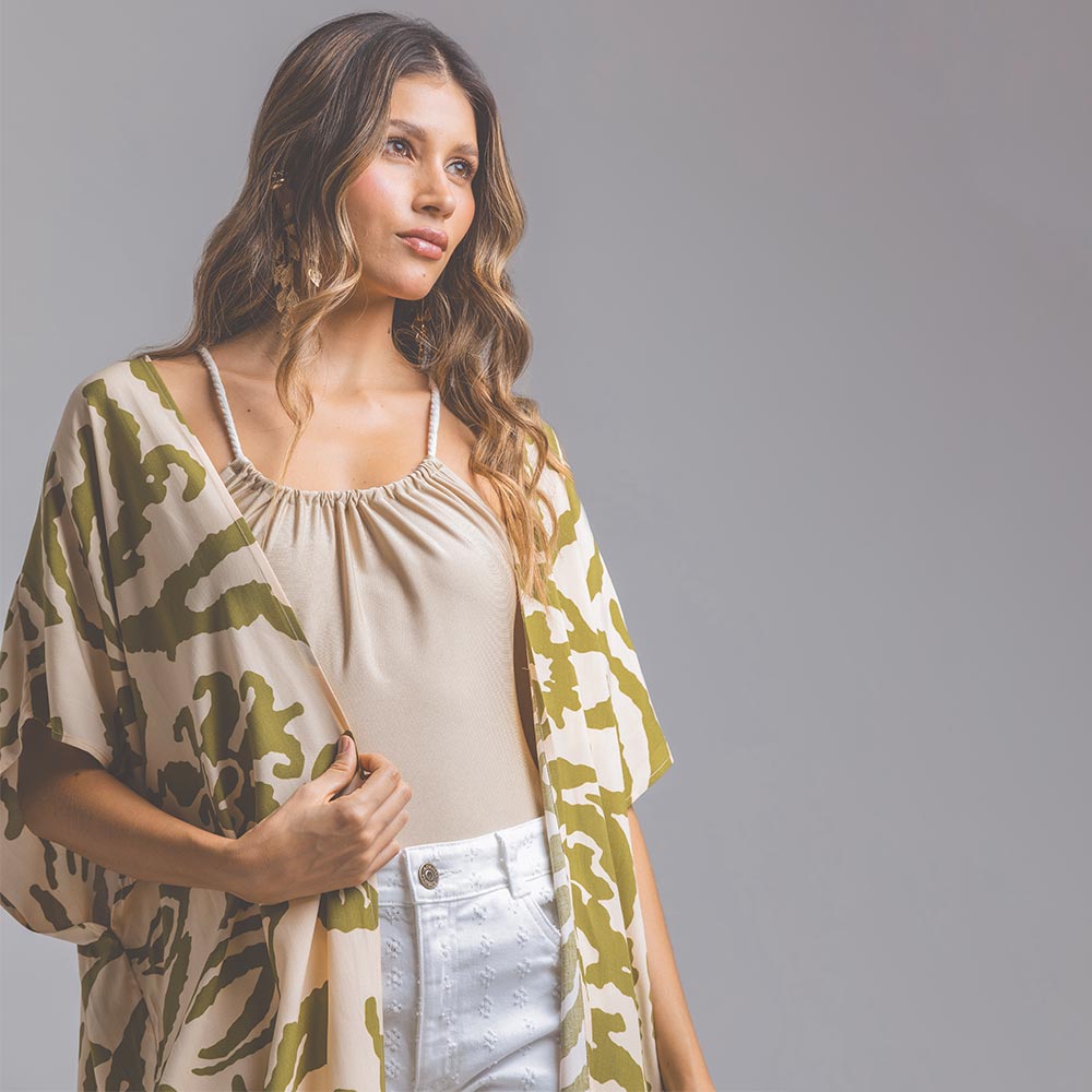 KIMONO LARGO PARA MUJER ESTAMPADO