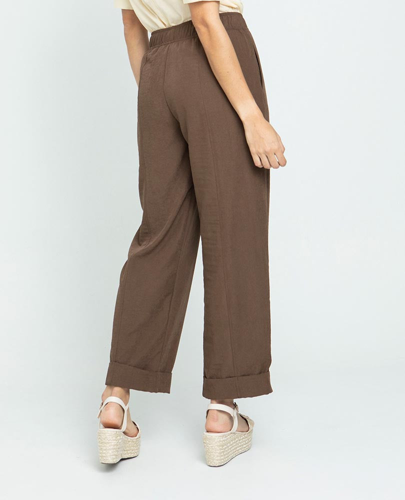 WOMEN'S TROUSERS WITH ELASTIC WAISTBAND AND TIE STRAP WITH DUST COVERALL
