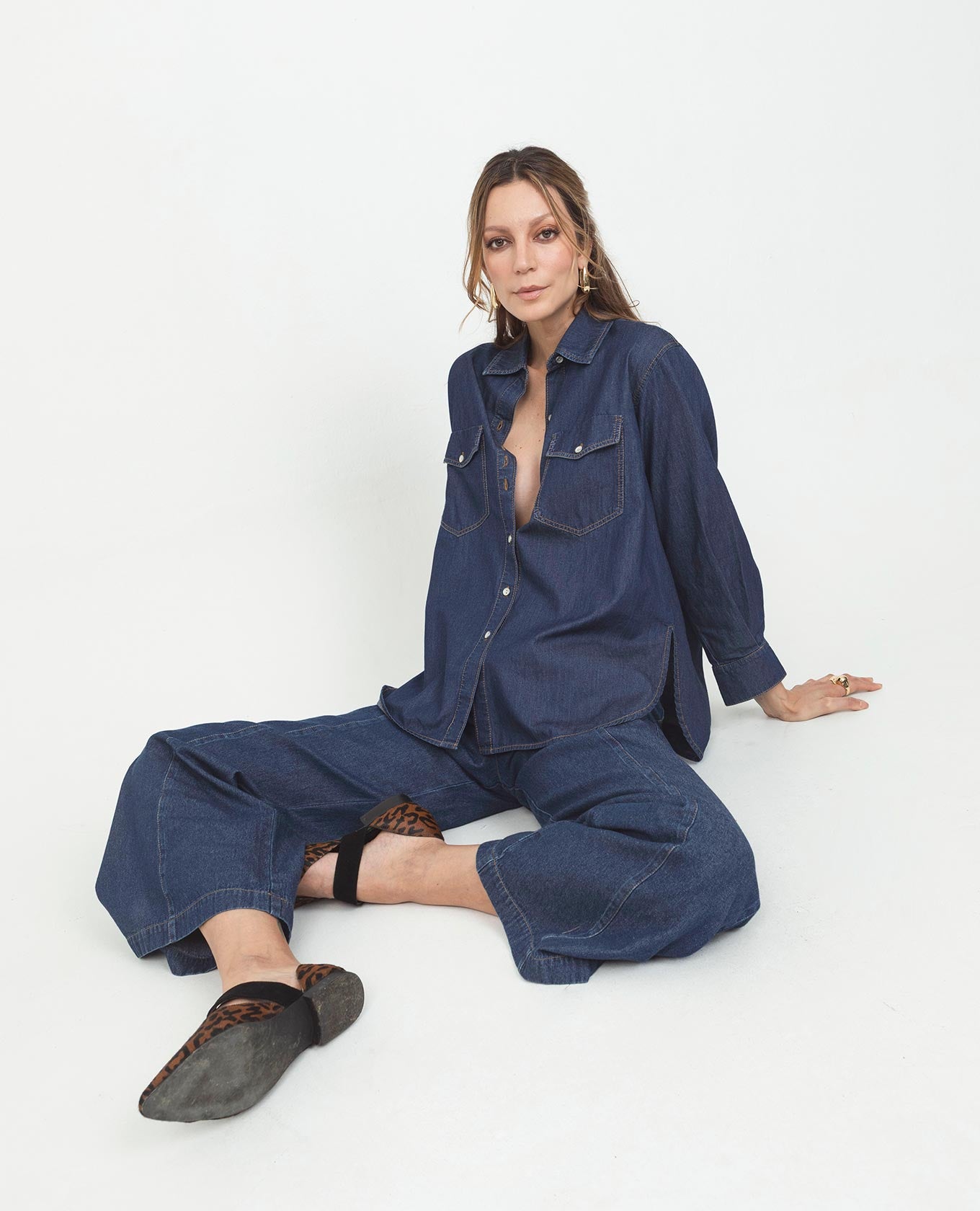 Women's Chambray Shirt, Regular Fit, Long Sleeve