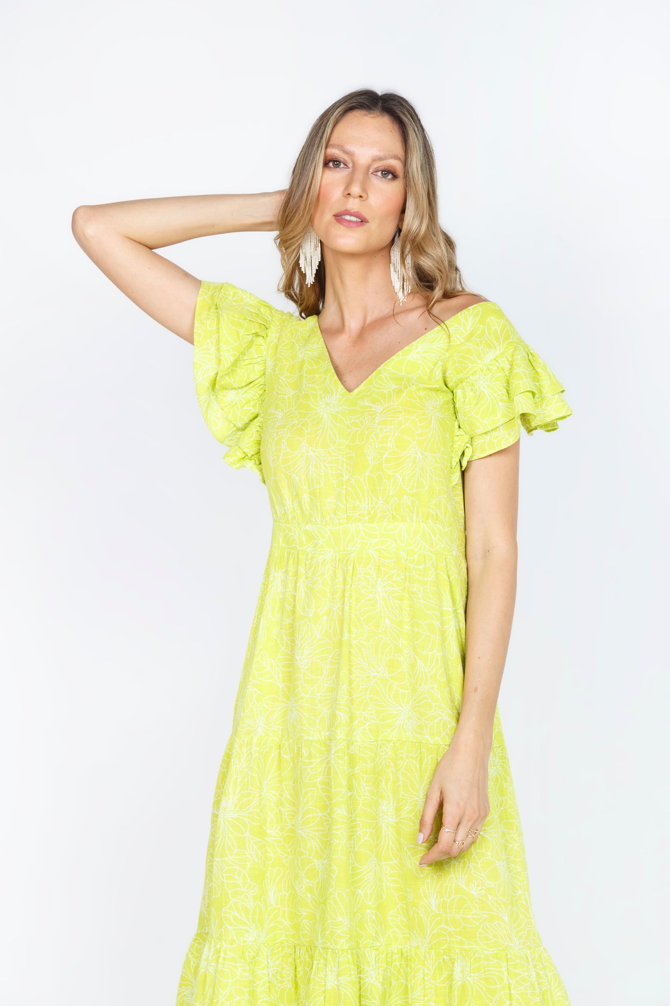 VESTIDO MIDI - VERDE LIMON