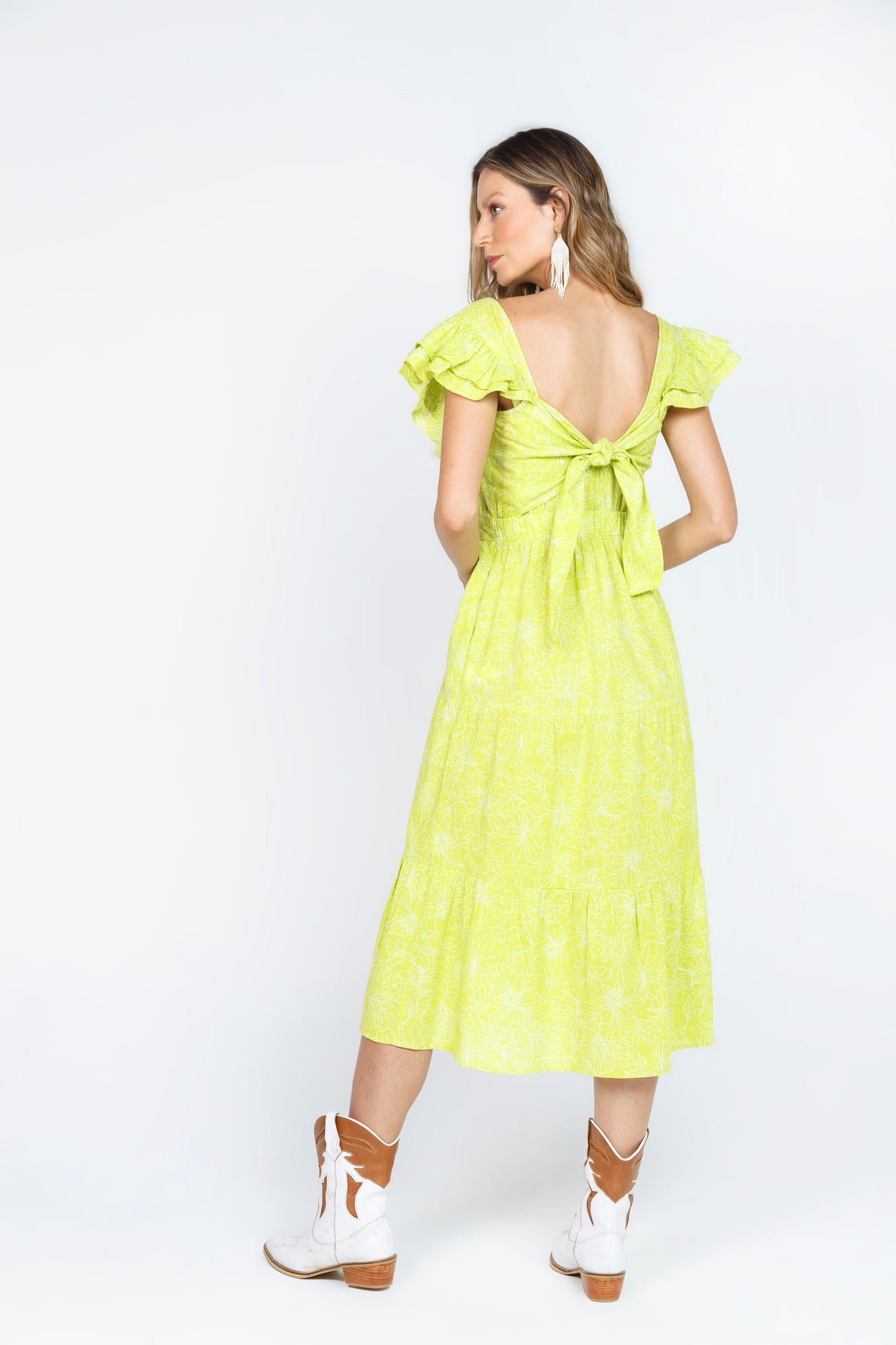 VESTIDO MIDI - VERDE LIMON