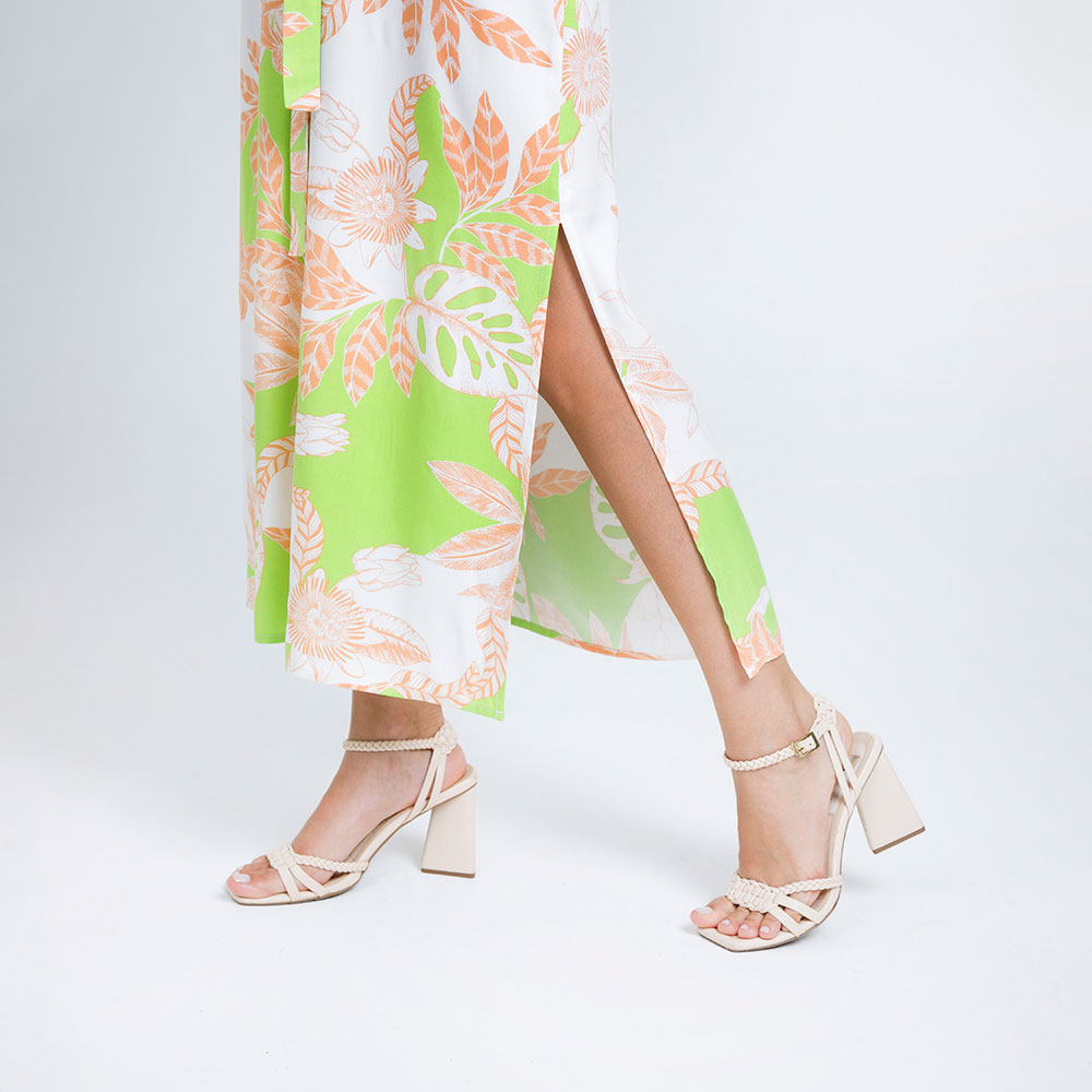 LONG DRESS WITH SIDE OPENINGS IVORY