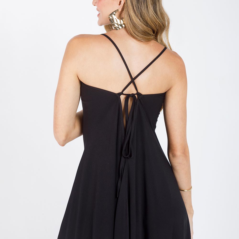 VESTIDO NEGRO CON TIRAS GRADUABLES