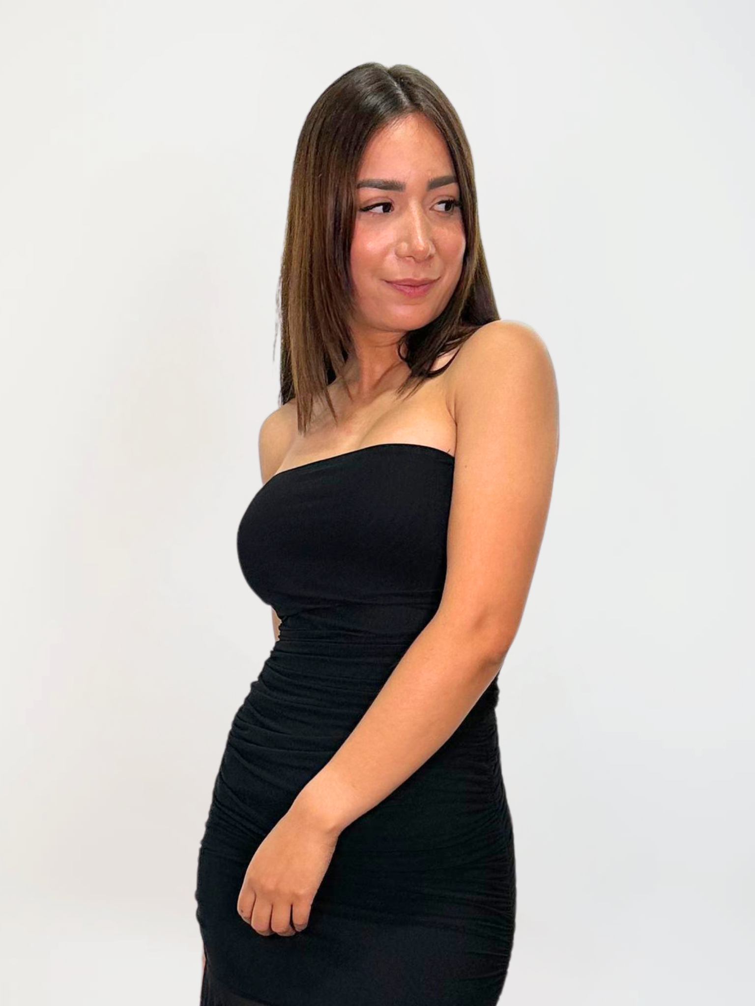 Vestido night flow negro – Elegancia Atemporal con Toque Transparente