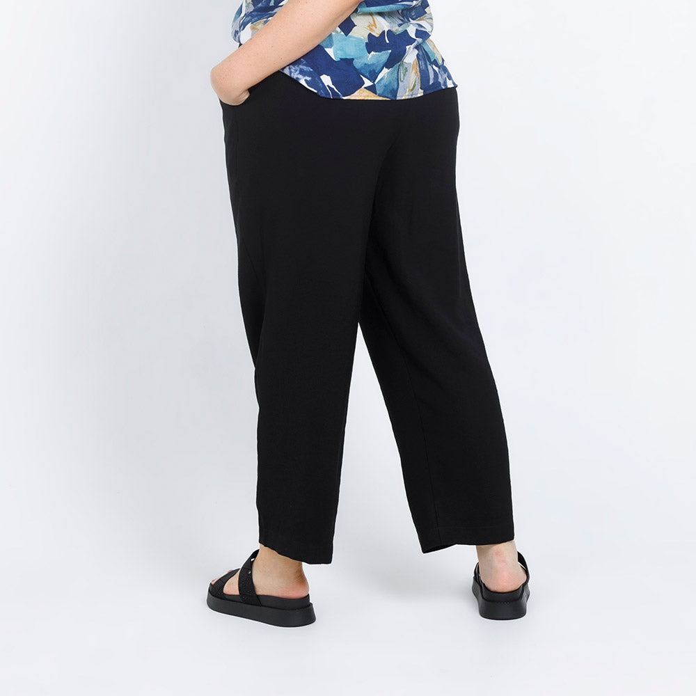 BLACK PANTS LARGE SIZES WITH ELASTIC WAIST