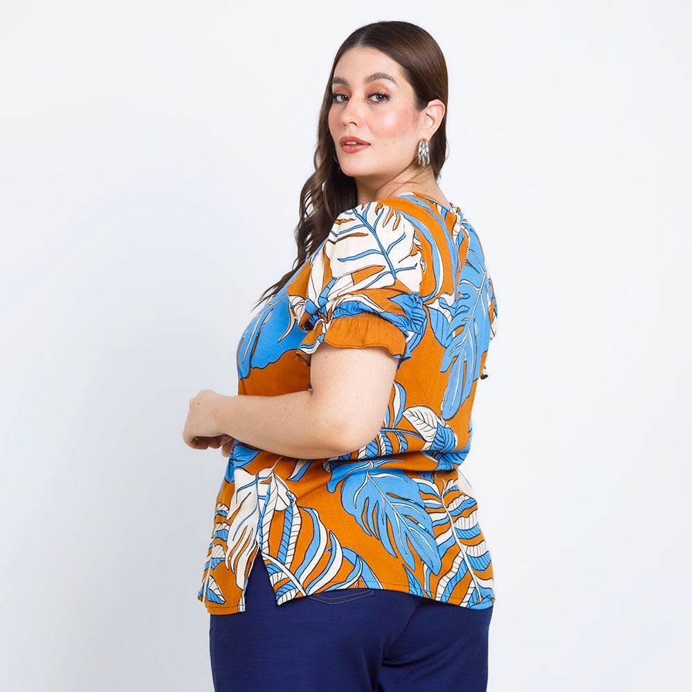 LARGE SIZE PRINTED BLOUSE