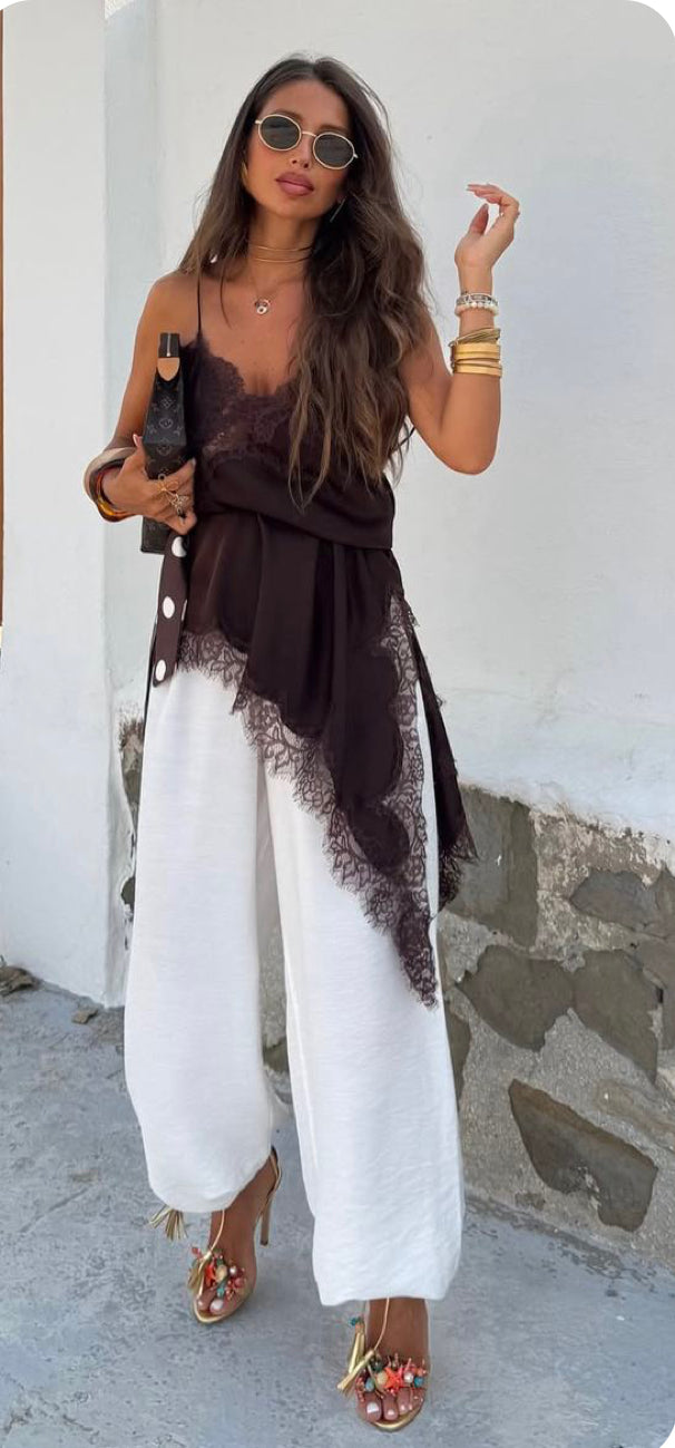 Camisola Lencera Asimétrica | Vestido Tipo Lencería para Looks Urbanos y Elegantes