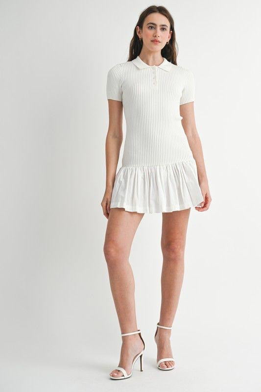 Vestido Corto Tipo Polo Mable White