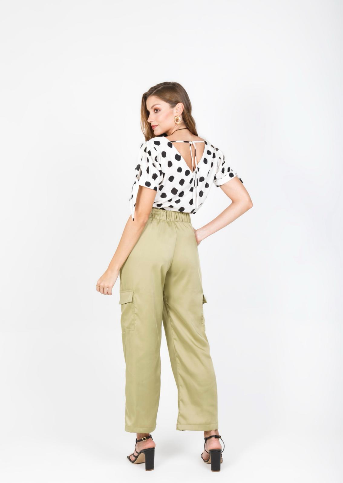 PANTALON CARGO SATIN