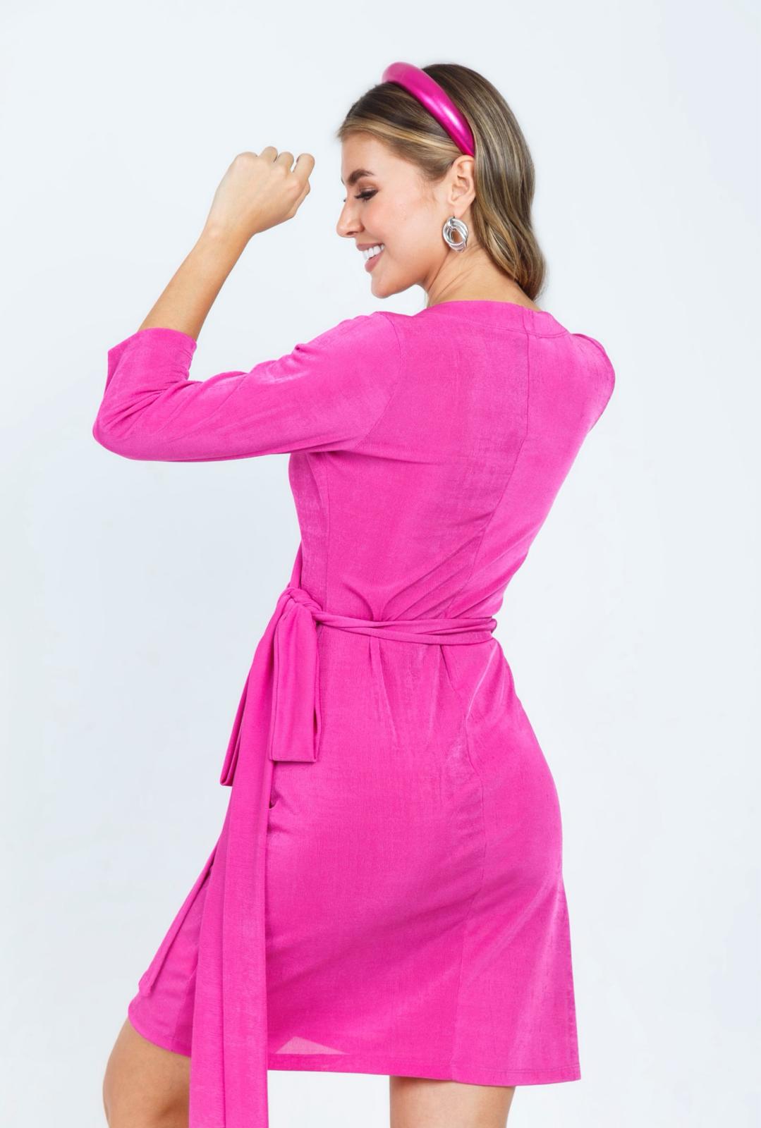 VESTIDO ENVOLVENTE - FUCSIA