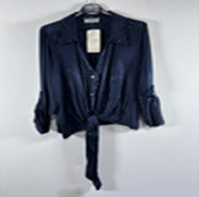 Blusa de manga larga con un cuello tipo solapa (si