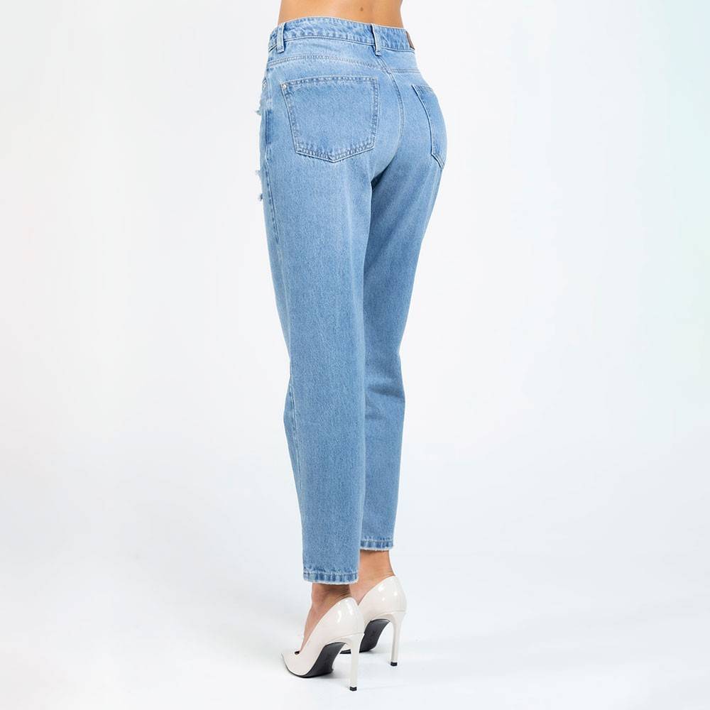 MEDIUM TONE JEAN WITH FIVE Ripped POCKETS